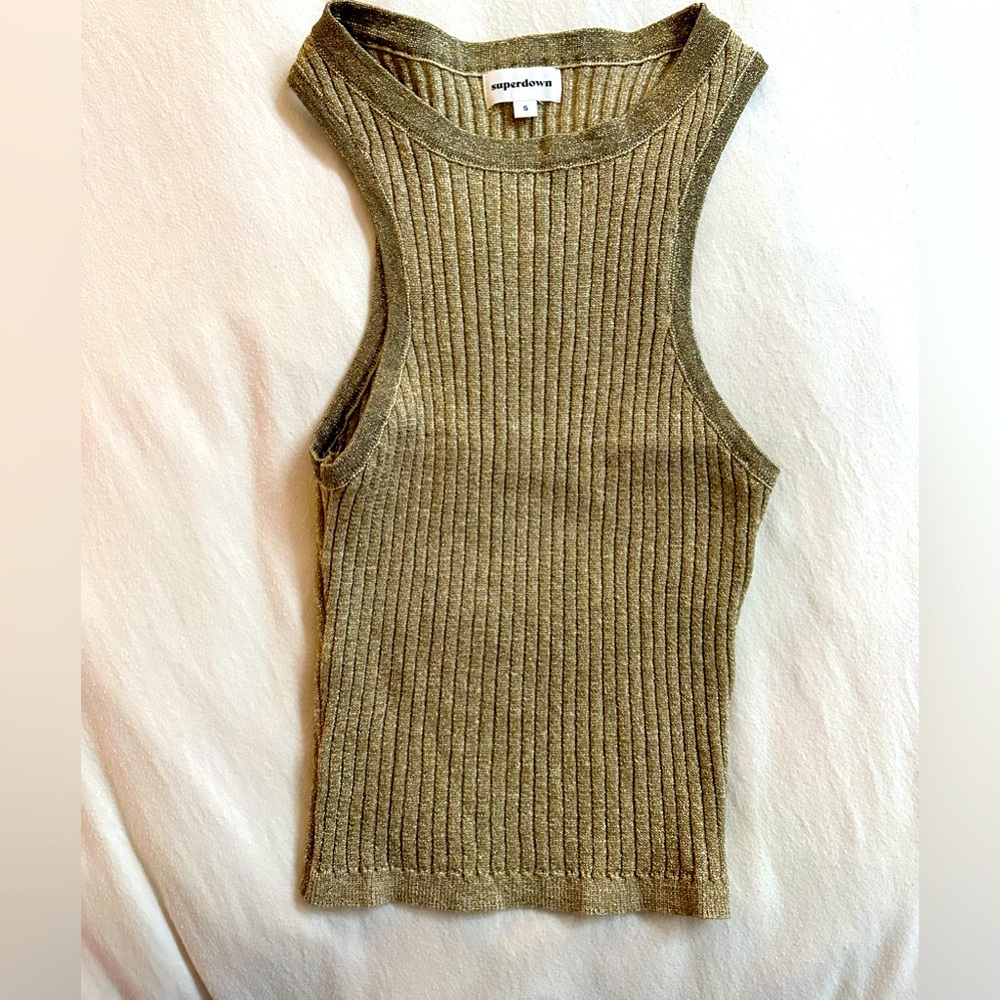 Superdown Gold Shimmer Crop Top - LIKE NEW CONDITION